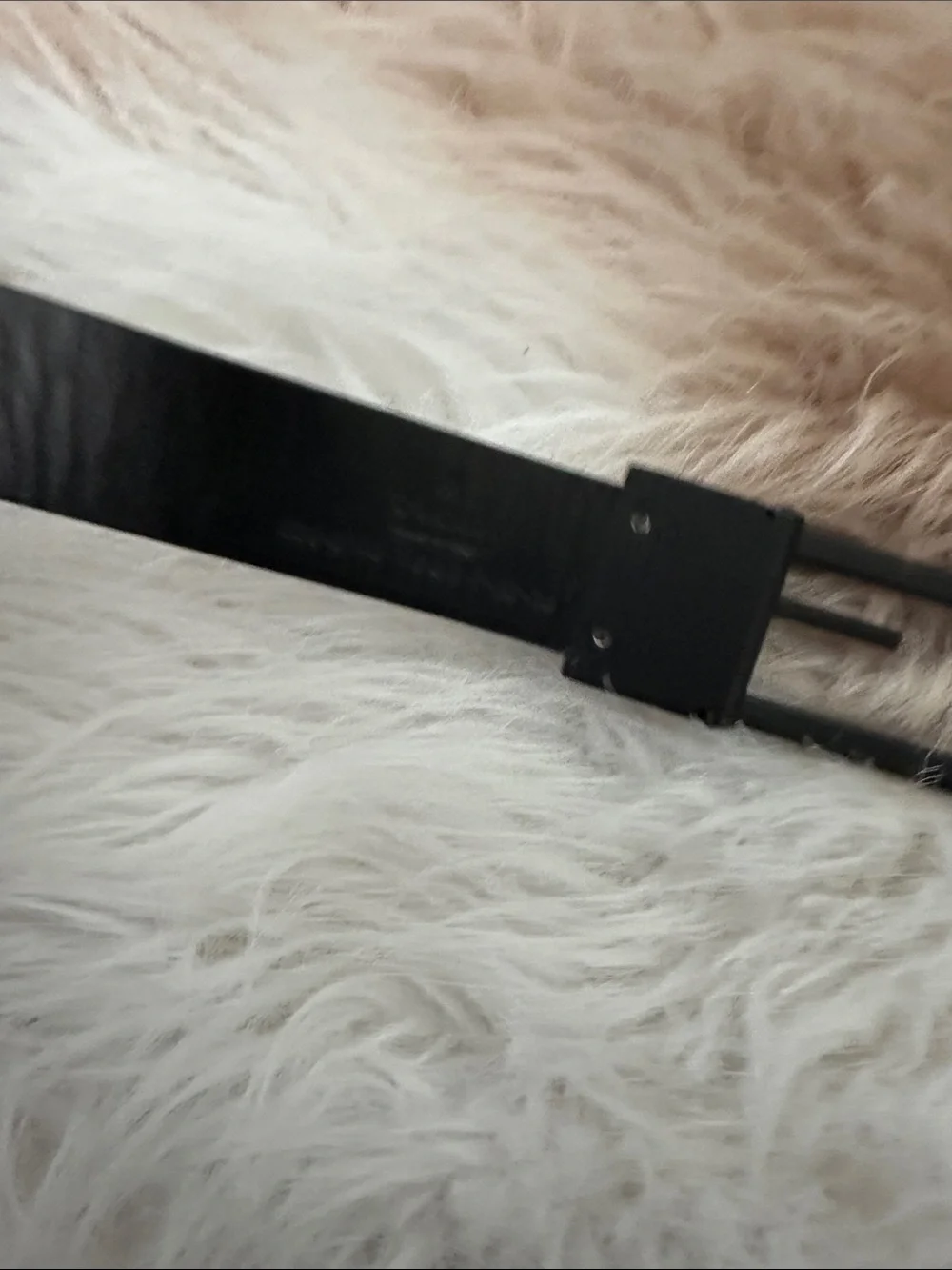 Gucci Black Leather Belt with Matte Rectangular Buckle